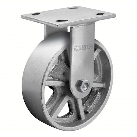 Plate Caster, Rigid, Iron, 6 1/2
