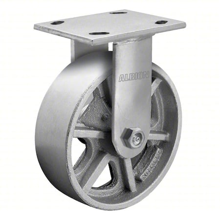 Plate Caster, Rigid, Iron, 7 1/2