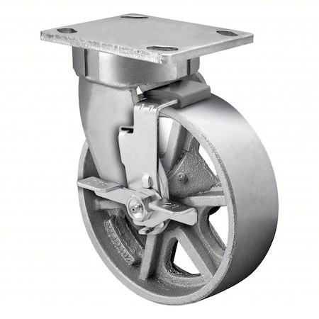 Plate Caster, Kingpinless Swivel, 7 1/2