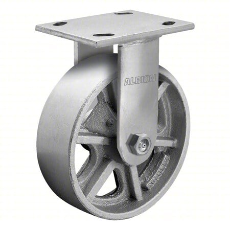 Plate Caster, Rigid, Iron, 9 1/2