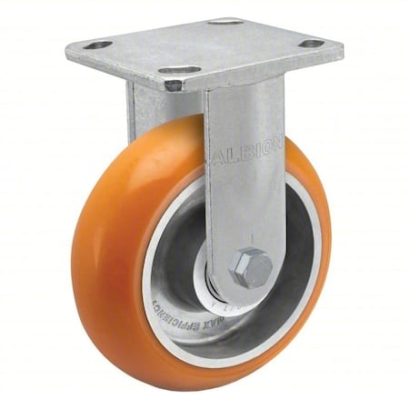 Plate Caster, Rigid, Iron, 9 1/2