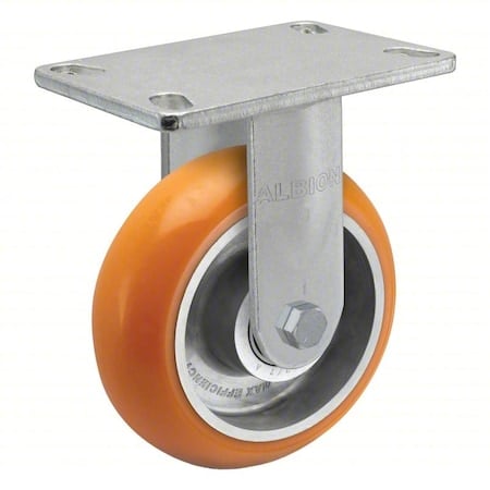Plate Caster, Rigid, Polyurethane, 7 1/2