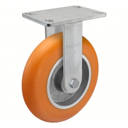 Plate Caster, Rigid, Polyurethane, 9 1/2