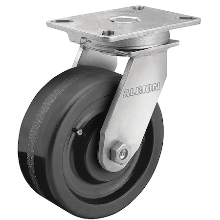 Plate Caster, Swivel, Phenolic, 8