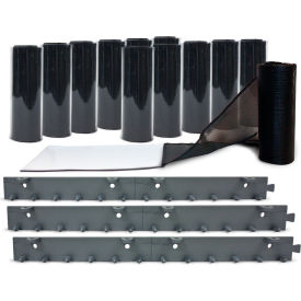Aleco® Air-Flex Mesh Strip Door 50% Overlap HTP Mounting System 2'W x 7'H Black 405081
