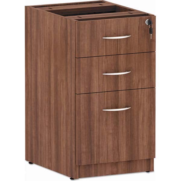 Pedestal File Cabinet: 3 Drawers, Woodgrain Laminate, Modern Walnut MPN:ALEVA532822WA