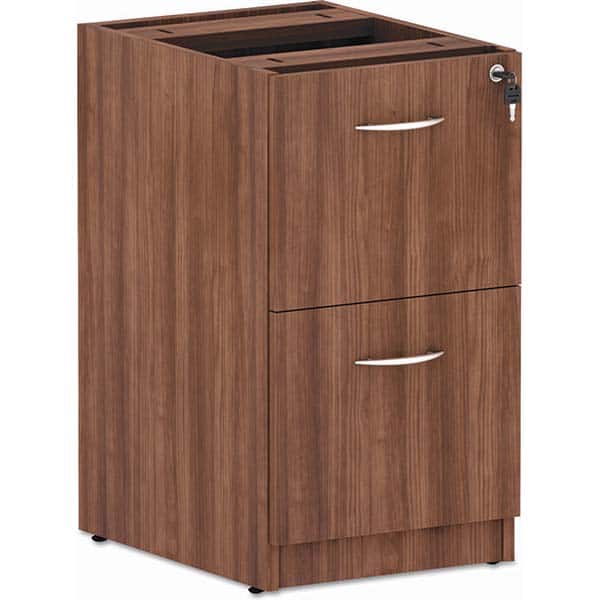 Pedestal File Cabinet: 2 Drawers, Woodgrain Laminate, Modern Walnut MPN:ALEVA542822WA