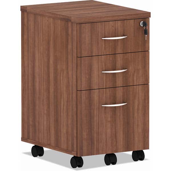 Pedestal File Cabinet: 3 Drawers, Woodgrain Laminate, Modern Walnut MPN:ALEVA572816WA