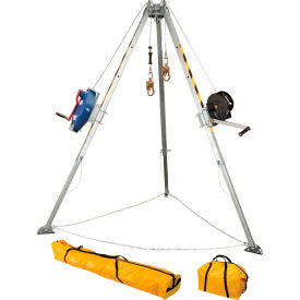 FallTech® 7509 Adjustable 8' Aluminum Confined Space Tripod Kit w/ 3-way Retrieval SRL 7509