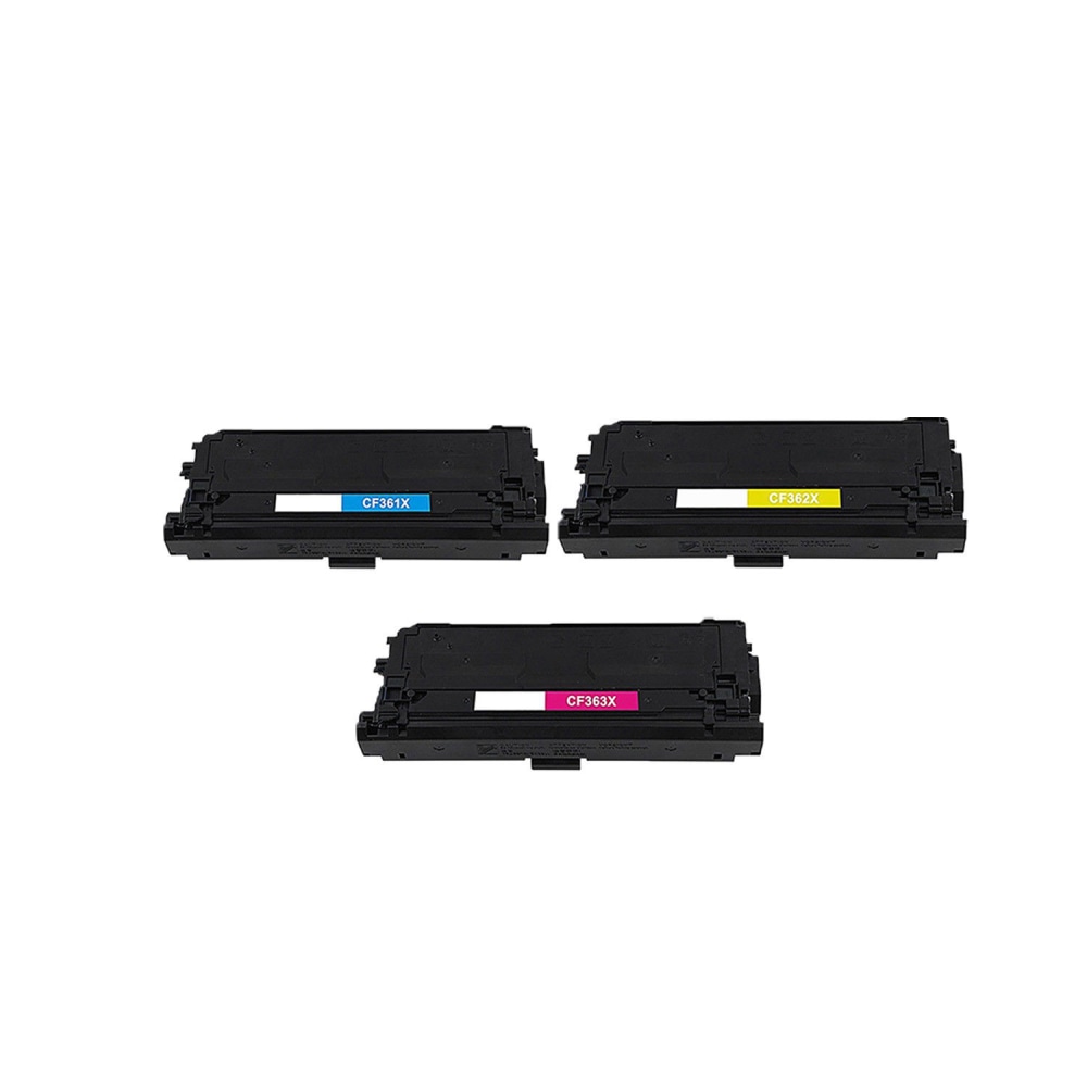 M&A Global Remanufactured Cyan; Magenta; Yellow High Yield Toner Cartridge Replacement For HP 508X, CF361X, CF362X, CF363X, Pack Of 3 MPN:CF361X/62X/63X CM