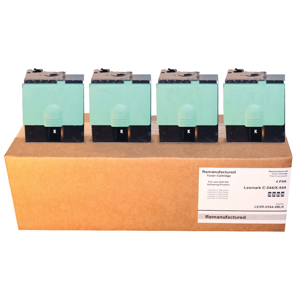 M&A Global Remanufactured Black High Yield Toner Cartridge Replacement For Lexmark C544X2KG, Pack Of 4, C544X2KG-CMA MPN:LEX C544 -4-CMA