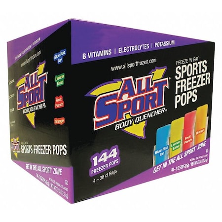 3OZ All Sport Variety Freezer Pops 144/Case MPN:10121804