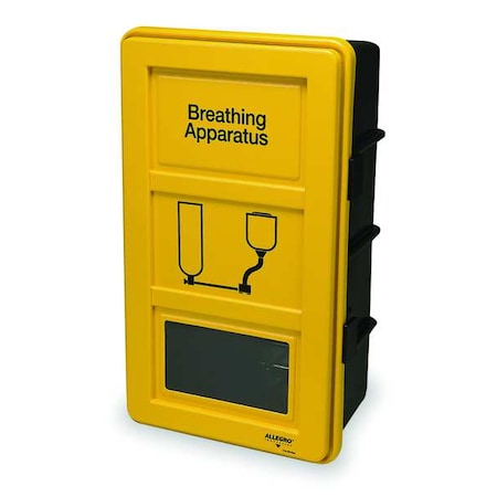 SCBA Wall Cabinet, Plastic, 20 in W x 32 1/2 in H x 13 in D, Black/Yellow MPN:4100