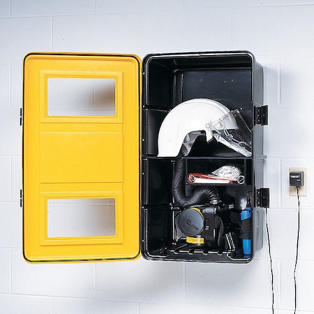 Respirator Storage Cabinet, Black/Yellow MPN:29369