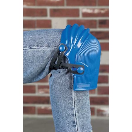Knee Pads, Flexible, EVA Foam Pad, Polycarbonate Cap, Button and Loop Closure, 2 Straps, Blue/Black MPN:6987