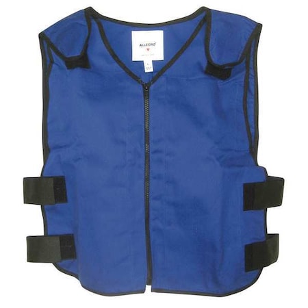 Cooling Vest, Cotton, Cold Pack Inserts, 3 hr Max Cooling Time, Zipper Closure, 26 1/2 in Length MPN:8413-05