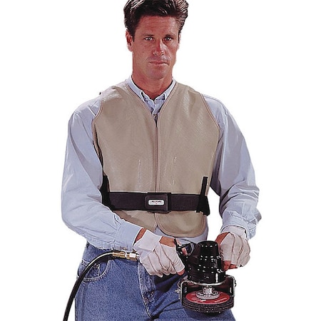 Cooling Vest, Plastic, Compressed Air, Continuous Max Cooling Time, Buckle Closure, 21 in Length MPN:8450