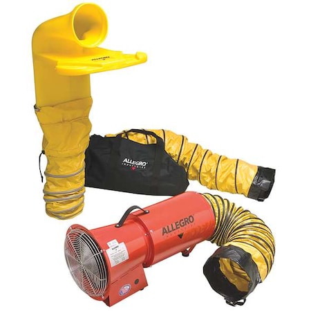 Confined Space Fan Kit, Orange, 13 5/8