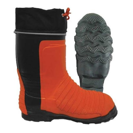 Unisex Boots, Steel Toe, NBR Rubber Upper, NBR Rubber Outsole, Pull On, Orange/Black, 12 D MPN:VW40-12