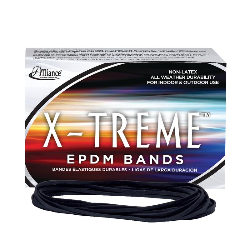 Alliance Rubber X-Treme File Bands, Black, 1 Lb Box, 200 Bands per Box MPN:02004