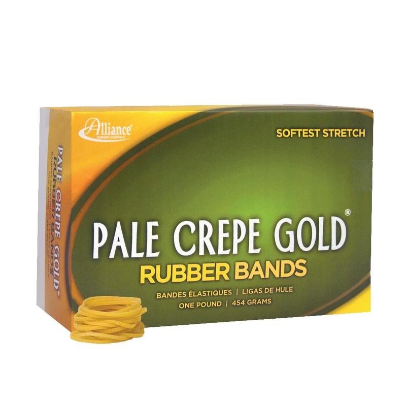 Alliance Rubber Pale Crepe Gold Rubber Bands, #12, 1 3/4in x 1/16in, 1 Lb, Box Of 3, 775 MPN:20125