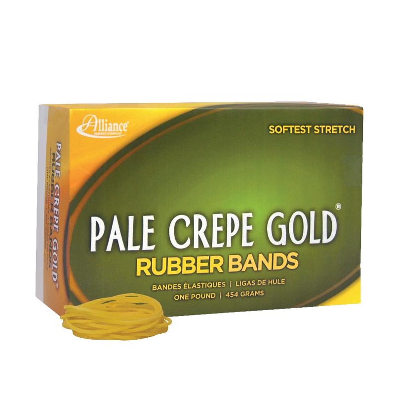 Alliance Rubber Pale Crepe Gold Rubber Bands, #16, 2 1/2in x 1/16in, 1 Lb, Box Of 2, 675 MPN:20165