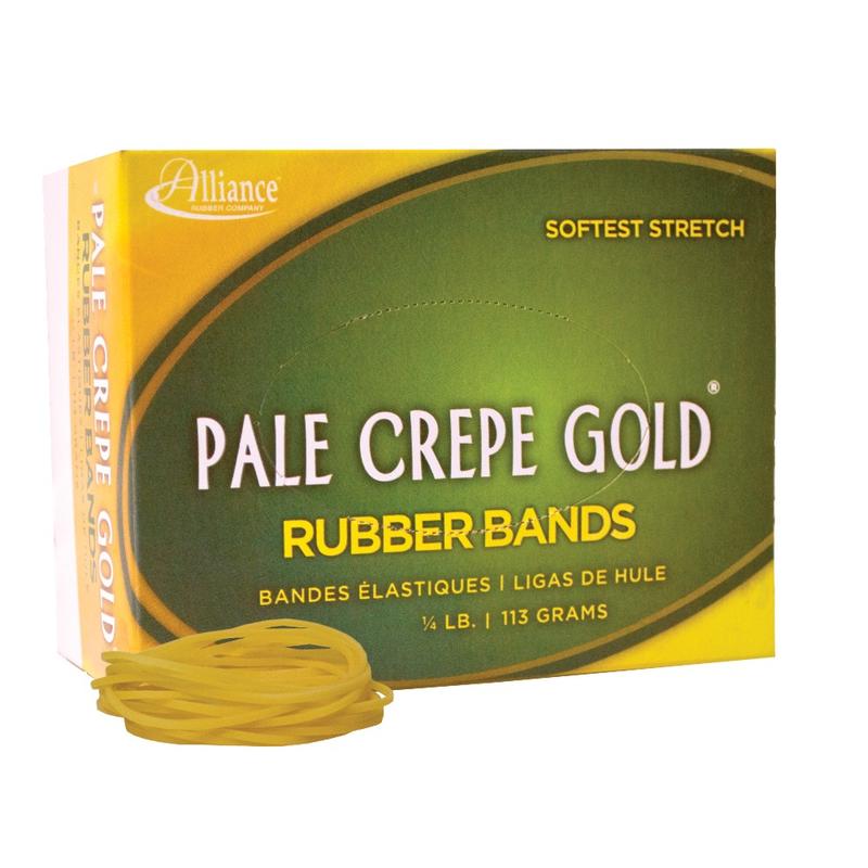 Alliance Rubber Pale Crepe Gold Rubber Bands In 1/4-Lb Box, #16, 2 1/2in x 1/16in, Box Of 669 MPN:20169