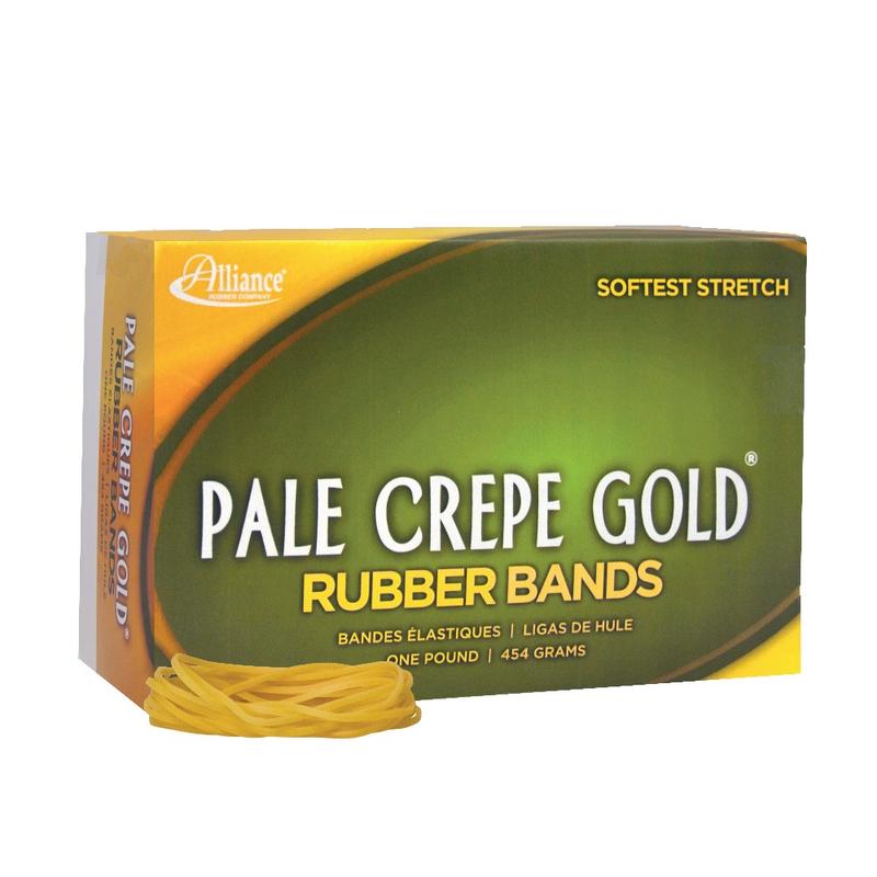 Alliance Rubber Pale Crepe Gold Rubber Bands, #18, 3in x 1/16in, 1 Lb, Box Of 2, 205 MPN:20185