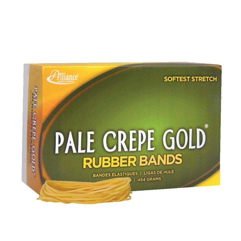 Alliance Rubber Pale Crepe Gold Rubber Bands, #19, 3 1/2in x 1/16in, 1 Lb, Box Of 1, 890 MPN:20195