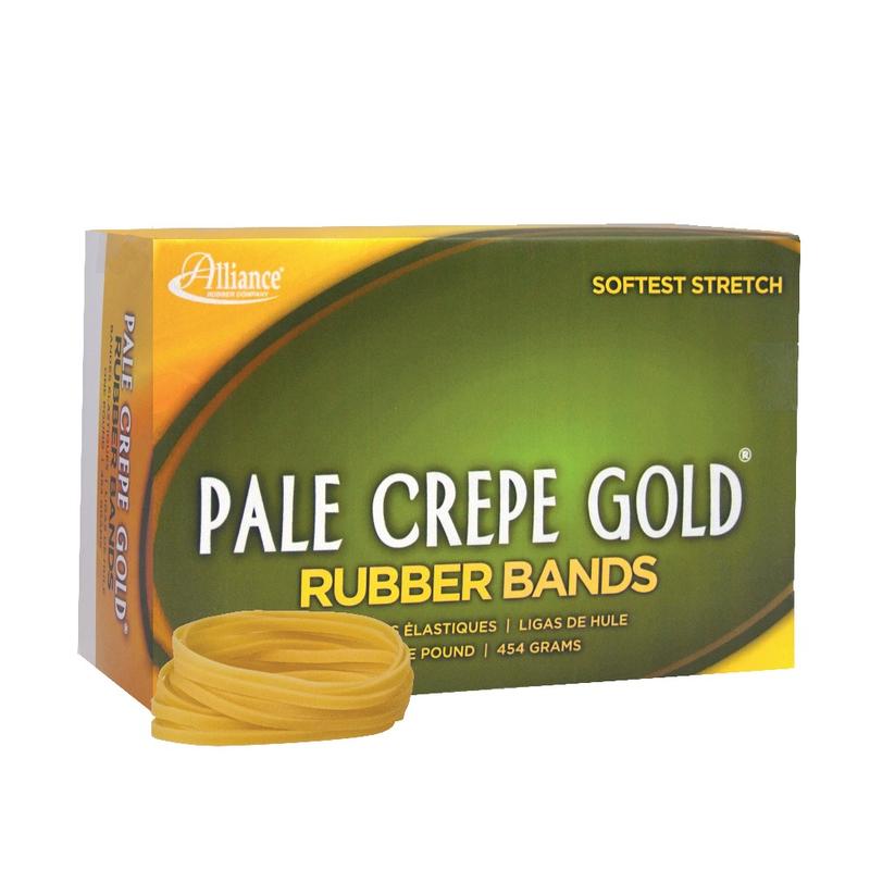 Alliance Rubber Pale Crepe Gold Rubber Bands, #32, 3in x 1/8in, 1 Lb, Box Of 1, 075 MPN:20325