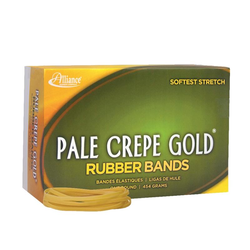 Alliance Rubber Pale Crepe Gold Rubber Bands, #33, 3 1/2in x 1/8in, 1 Lb, Box Of 920 MPN:20335