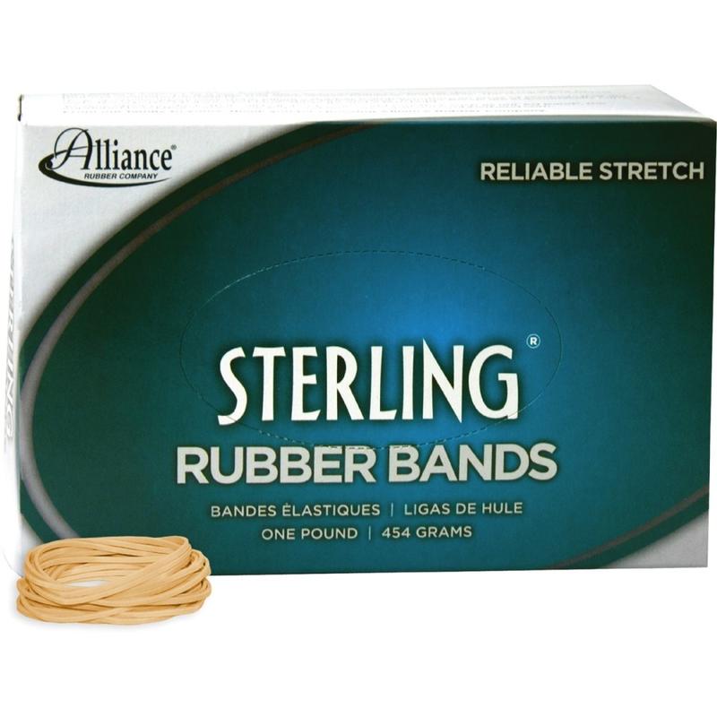Alliance Rubber 24145 Sterling Rubber Bands, Size #14, 2in x 1/16in, Natural Crepe, Approximately 3100 Bands MPN:24145