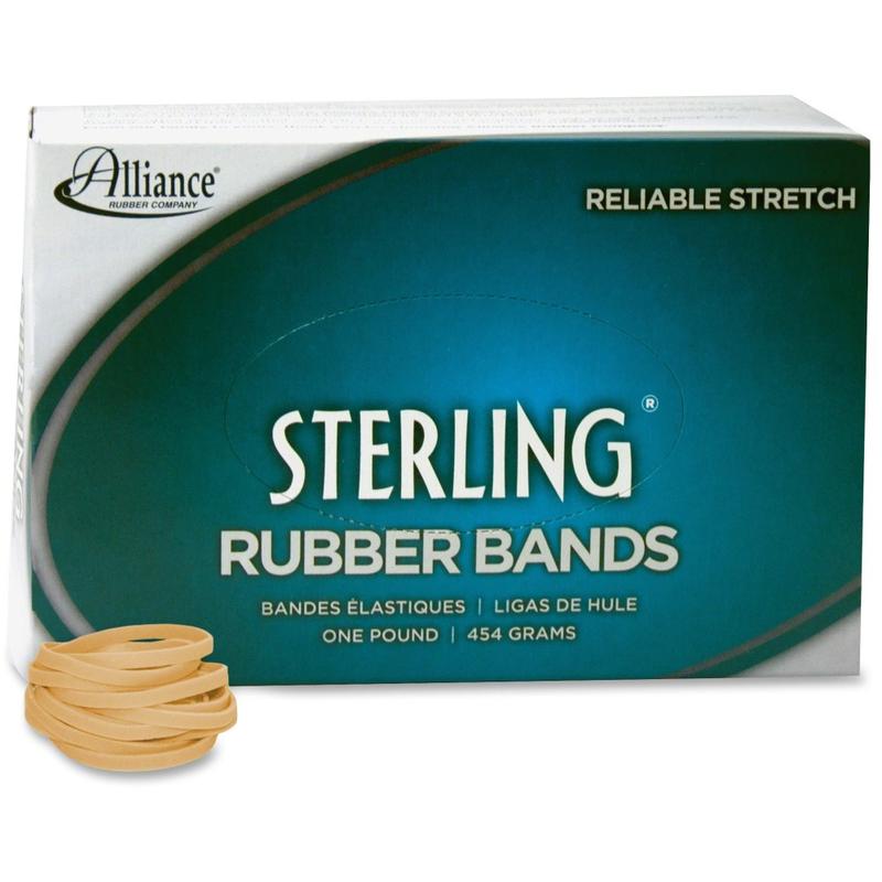 Alliance Rubber 24305 Sterling Rubber Bands, Size #30, 2in x 1/8in, Natural Crepe, Approximately 1500 Bands MPN:24305