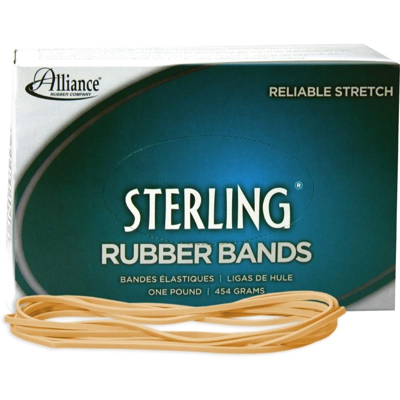 Alliance Rubber 25405 Sterling Rubber Bands, 7in x 0.125in, Natural Crepe, 1 lb. MPN:25405