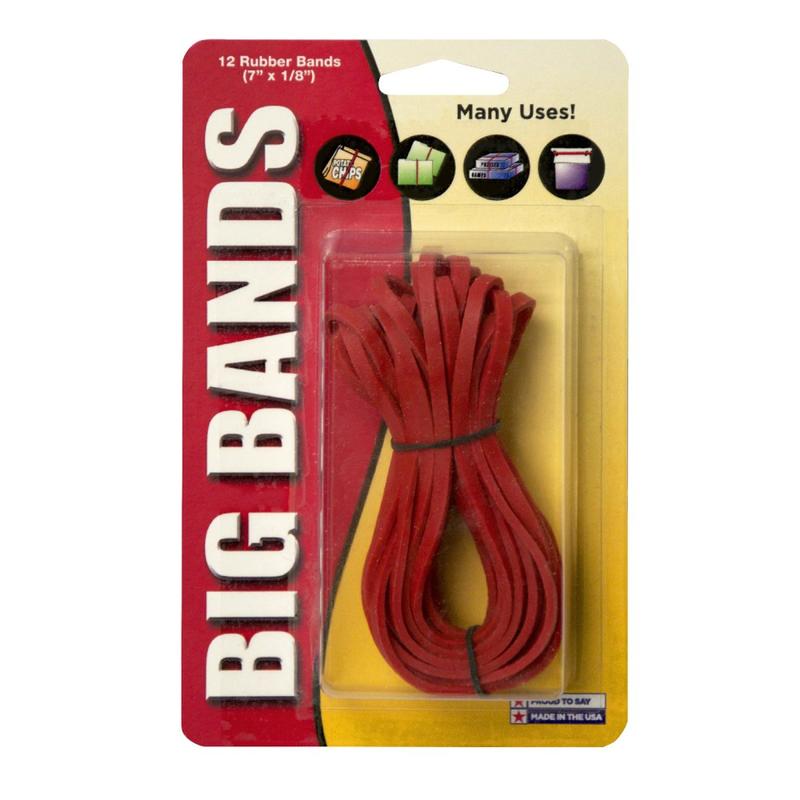 Alliance Rubber Advantage Rubber Bands, 7in, Red, Pack Of 12 MPN:00700
