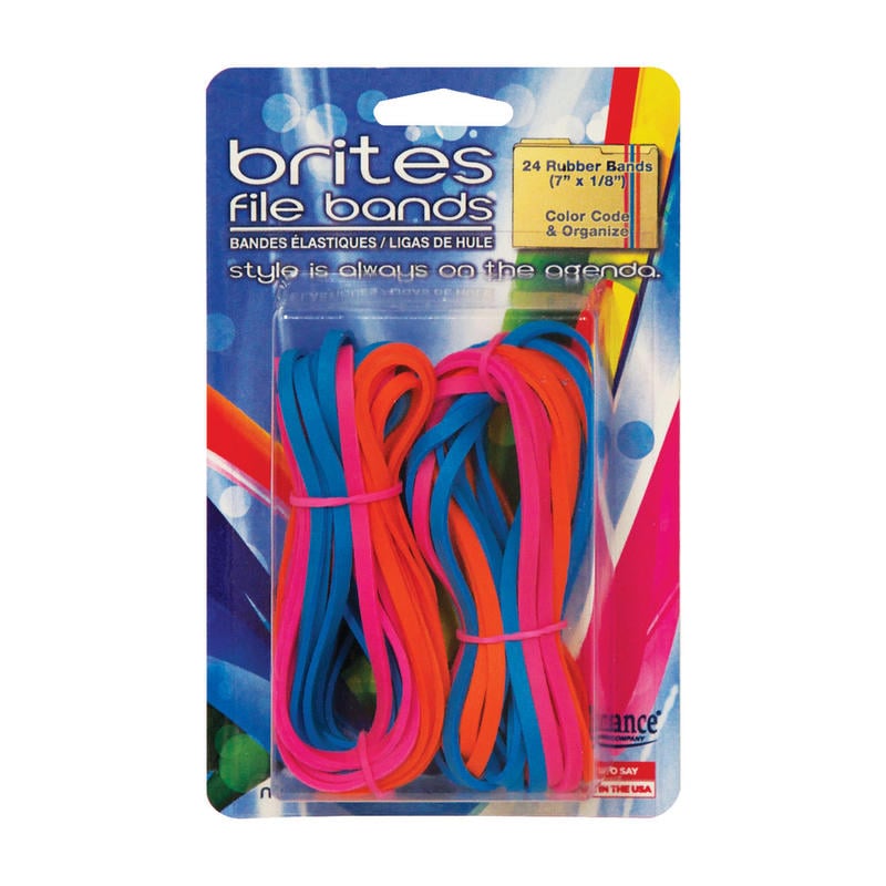 Alliance Rubber Brites File Bands, Assorted, Pack Of 24 (Min Order Qty 37) MPN:07755