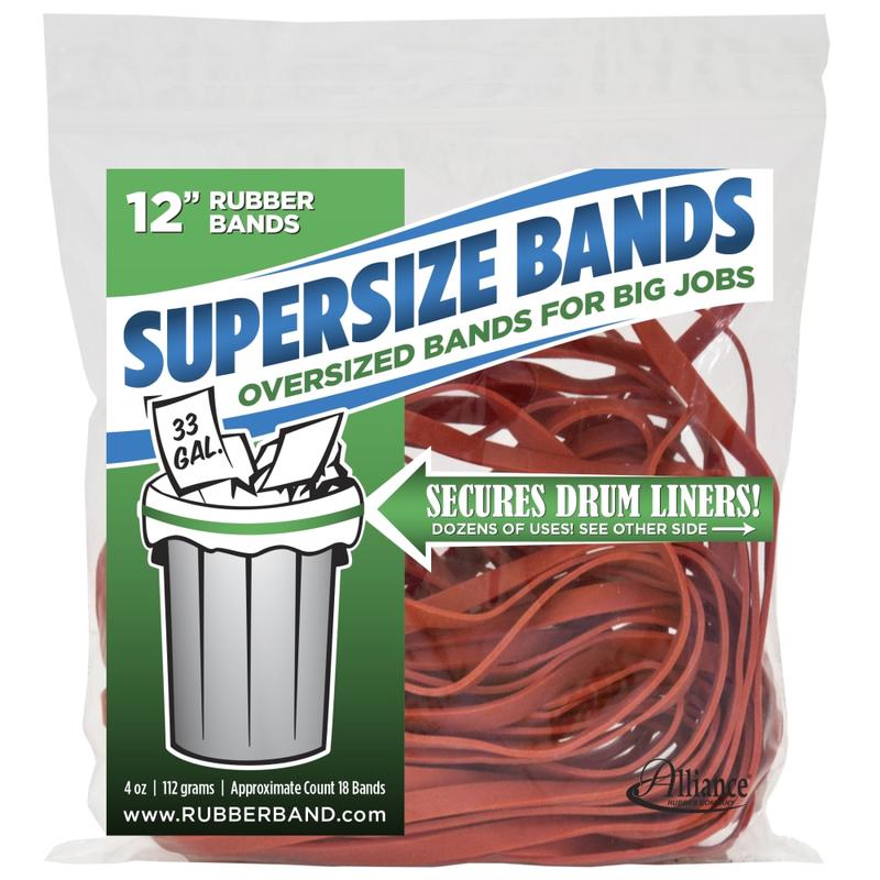 Alliance Rubber SuperSize Bands, 12in x 1/4in, Red, Bag Of 18 MPN:08994