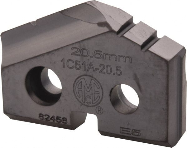 Spade Drill Insert: 20.50 mm Dia, Seat Size 1, Carbide, 132 deg Point MPN:1C51A-20.5
