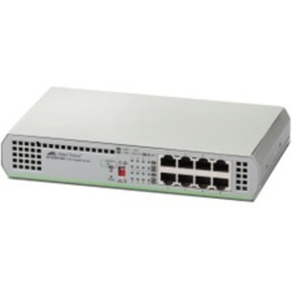 Allied Telesis CenterCOM AT-GS910/8 Ethernet Switch - 8 Ports - Gigabit Ethernet - 10/100/1000Base-TX - 3 Layer Supported - Twisted Pair - Desktop, Wall Mountable - Lifetime Limited Warranty MPN:AT-GS910/8-10