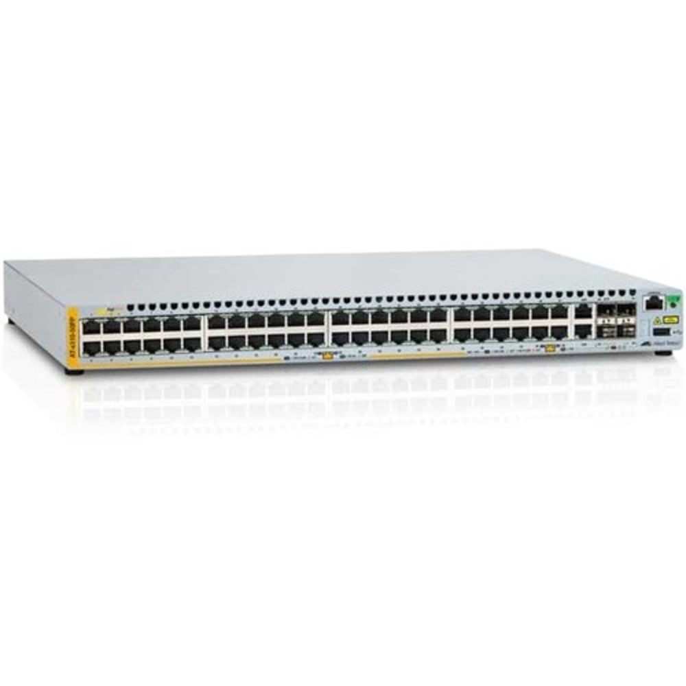 Allied Telesis AT-x310-50FP Layer 3 Switch - 48 Ports - Manageable - 10/100/1000Base-T, 1000Base-X - 3 Layer Supported - 2 SFP Slots - 1U High - Rack-mountable - 1 Year Limited Warranty MPN:AT-X310-50FP-10