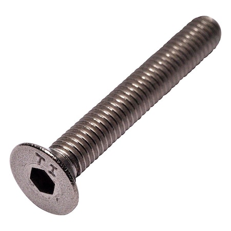 M6-1.00 x 40 mm Hex Flat Machine Screw, Plain Titanium MPN:0107459