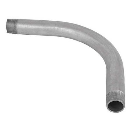 Conduit Fitting Sweep, 1 in, Threaded, Aluminum, Galvanized, Gray MPN:119233