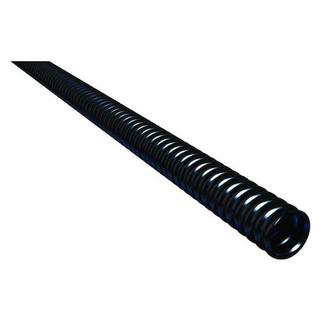 Liquid-Tight Flex Plastic Conduit, 1/2 in Trade Size, 100 ft, 1 in Bend, PVC, Black MPN:160-016