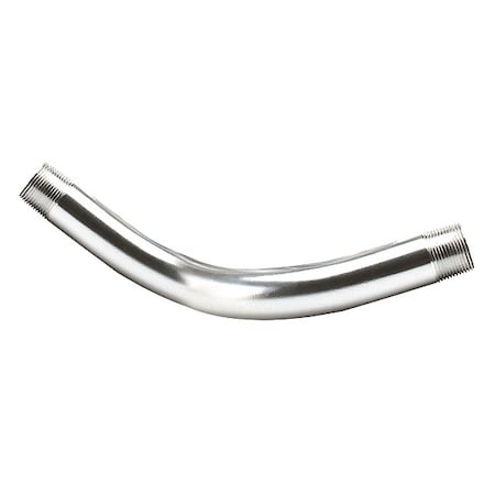 IMC 45 Deg Elbow, 2-1/2 in, Threaded, Aluminum, Plain, Silver MPN:869621