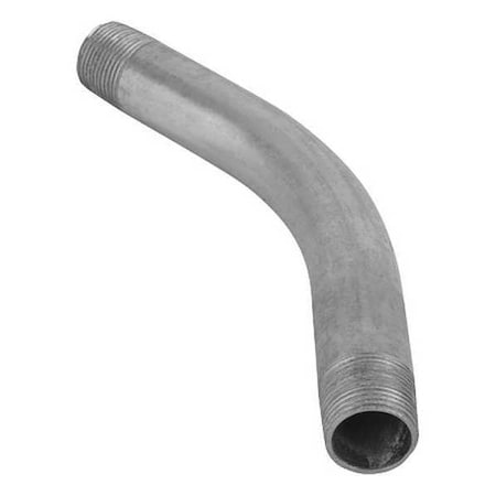 Conduit Fitting 45 Deg Elbow, 3 in, Threaded, Steel, Galvanized, Silver MPN:876788