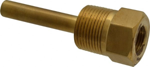 4 Inch Overall Length, 1 Inch Thread, Brass Standard Thermowell MPN:1-260S-U2.5 BRA