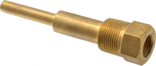 6 Inch Overall Length, 1 Inch Thread, Brass Standard Thermowell MPN:1-260S-U4.5 BRA