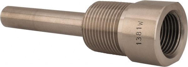 4 Inch Overall Length, 3/4 Inch Thread, 304 Stainless Steel Standard Thermowell MPN:.75-260S-U2.5