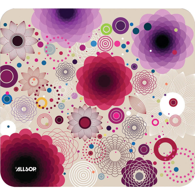 Allsop NatureSmart Image Mousepad - Retro Floral - (30594) - Retro Floral - 0.10in Height x 8.50in Width - Natural Rubber, Latex - Anti-skid MPN:30594