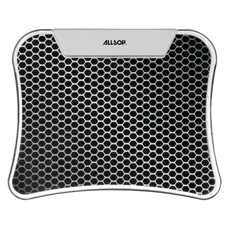 Allsop LED Mouse Pad/USB Hub, 9in x 11in, Hex, Black/Silver MPN:30918